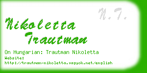 nikoletta trautman business card